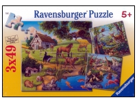 Ravensburger: Forest/Zoo/Domestic Animals (3 x 49)