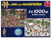 Jan Van Haasteren: 2 x 1000 (Christmas Dinner, Christmas Tree Market)