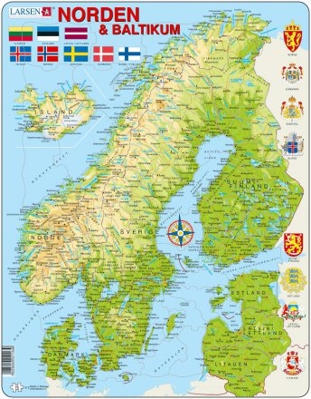 Larsen: Rampussel - Karta, Norden & Baltikum (75) - Pusselbutiken.se