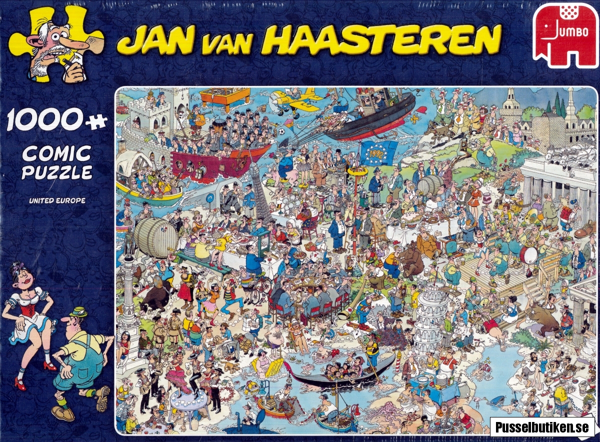 Vierde zand Voorstad Jan Van Haasteren: United Europe (1000) - Pusselbutiken.se