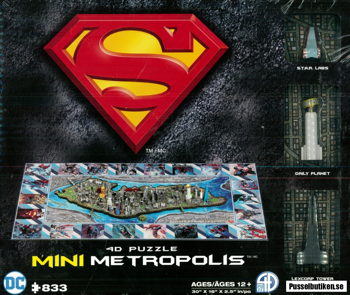Puzzle 4D Metropolis - DC Comics, Superman - 4D Cityscape