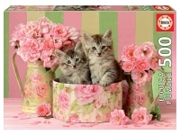 Educa: Kittens with Roses (500)