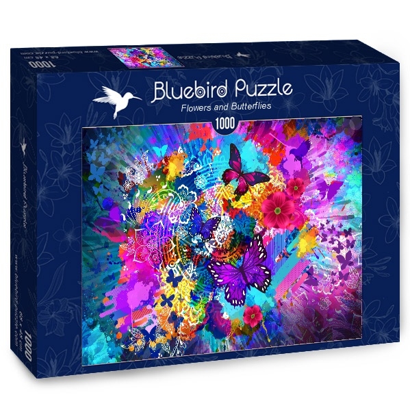 Bluebird Puzzle Flowers and Butterflies (1000) Pusselbutiken.se
