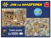 Jan Van Haasteren: 2 x 1000 (Rembrandt's Studio, Gallery of Curiosities)