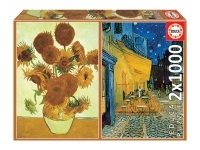 Educa: Vincent Van Gogh - Sunflowers + Caffé Terrace at Night (2 x 1000)