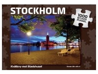 Svenskapussel: Stockholm - Kvällsvy mot Stadshuset (1000)