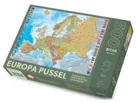 Kartförlaget: Europakarta med svensk text och flaggor (500)