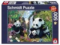 Schmidt: Panda Family at the Waterfall (500)