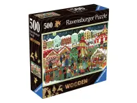 Ravensburger: Wooden Träpussel - Christmas Market (500)