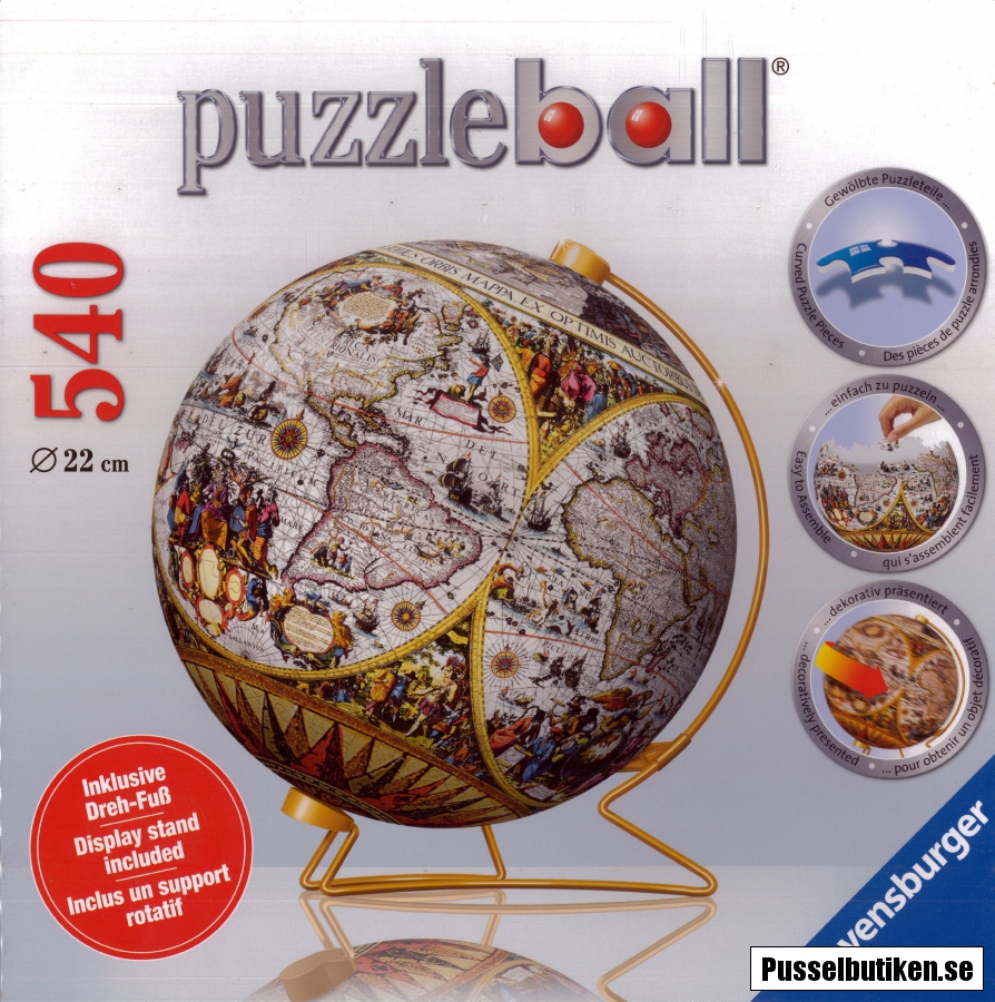 Ravensburger Puzzle Ball Ancient World Map (540) Pusselbutiken.se