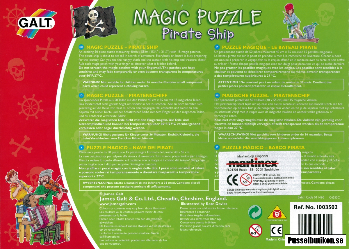 Galt Magic Puzzle Pirate Ship (50) Pusselbutiken.se